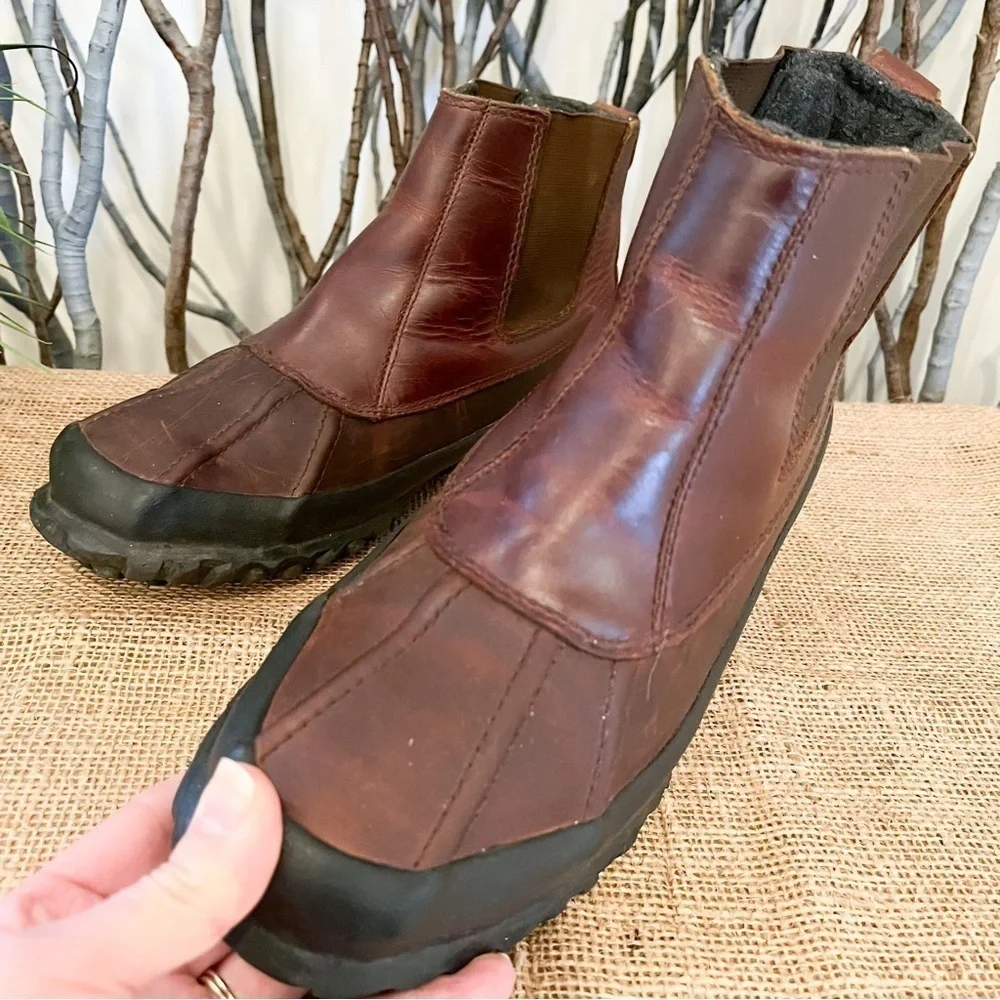 J. Crew Men’s Kenton Chelsea Brown Leather Boots Size 8 Classic Vintage